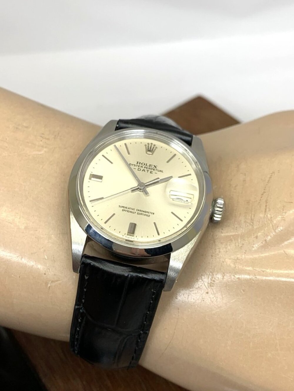 Rolex Oyster Perpetual Date 1500 Men's Watch Swiss Automatic 1969 Silver Dial - Picture 5 of 13